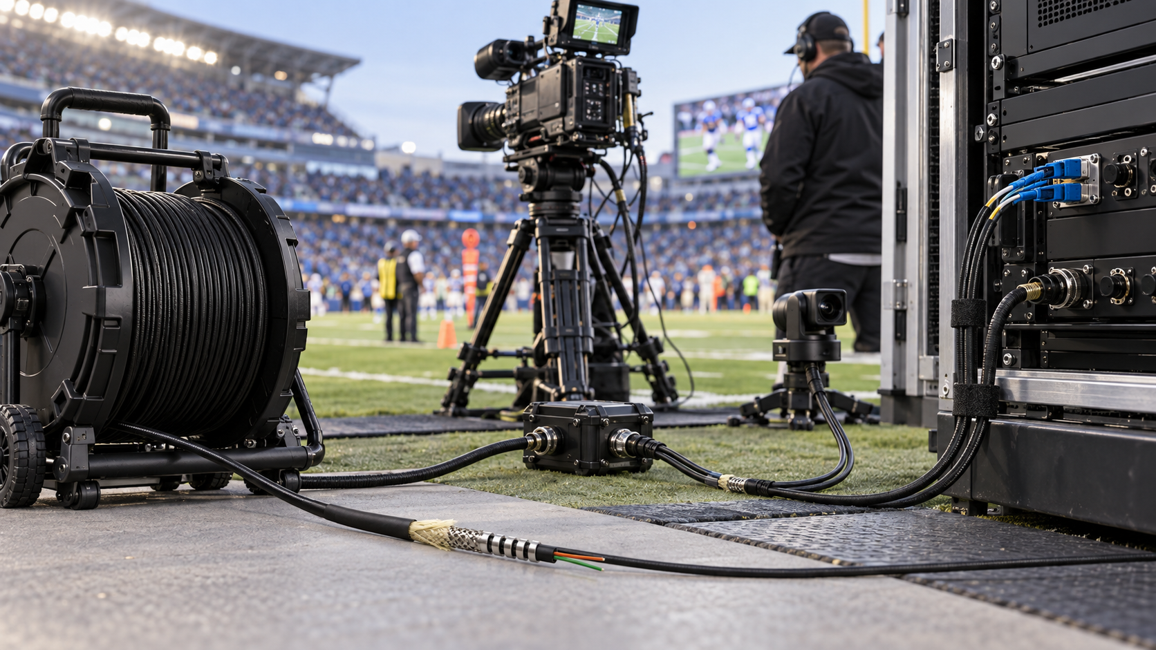 Broadcast armored fiber application